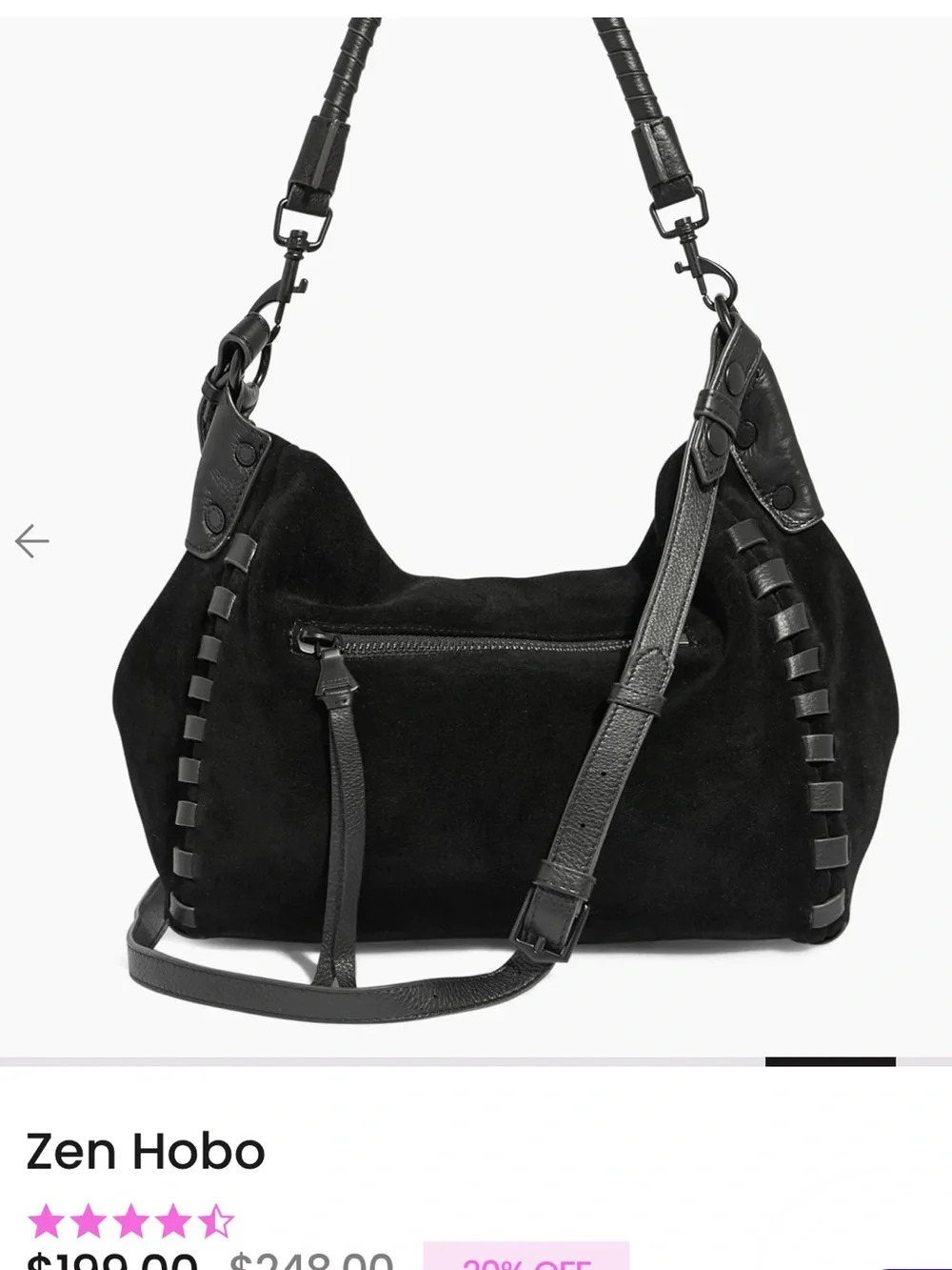 Aimee Kestenberg Zen Hobo Black Suede